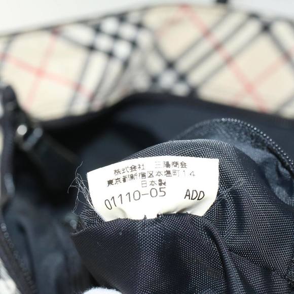 BURBERRY Nova Check Blue Label Hand Bag Nylon Leather Beige Brown Auth bs7887 - Picture 12 of 16